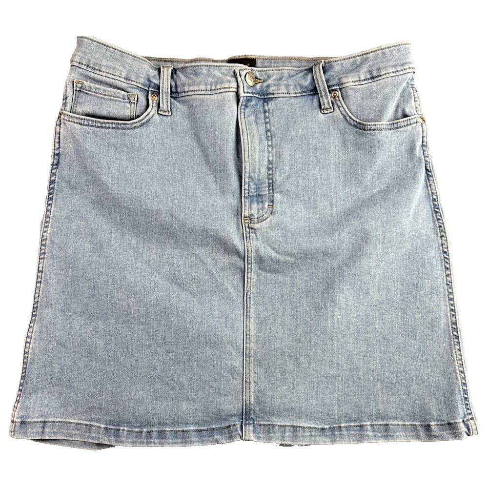 Lee 14 M Denim Skirt Classic High Waist Jean Skirt Pockets Light Wash Y2K 90s